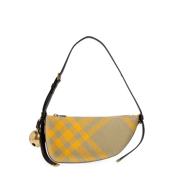 New BURBERRY Mini Shield Check Sling Shoulder Bag, Hunter Ip Check, New w/Tag - Picture 3 of 16